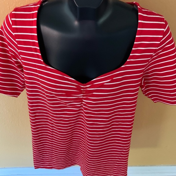Torrid red and white stripe shirt - Picture 3 of 6